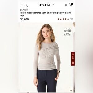 OGL Women's Long Sleeve Top in Light Gray
